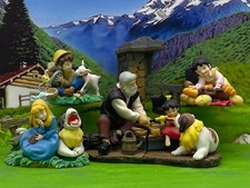 HEIDI Girl Of The Alps Mini Vignette 1 set di figure gashapon x 5 diorama Kai...