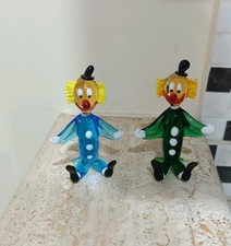 Coppia di piccoli Clown in vetro di Murano 