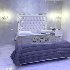 Letto Matrimoniale Barocco  contenitore ecopelle legno oro argento qualsiasi col