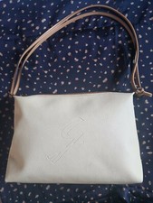 Pochette borsa borsetta donna piccola beige a mano classica in vera pelle 