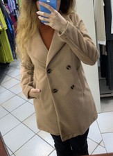 Cappotto donna Enhlè Milano tg 40 42 44 46 cammello beige tasche made in Italy
