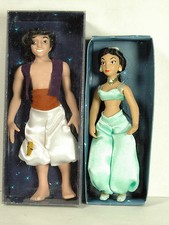 Disney 2 bambole porcellana collezione De Agostini Aladdin & Jasmine in box-H4
