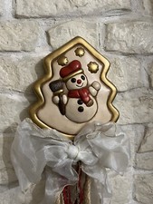 Thun Formella Albero Puntale placca Fuoriporta Pupazzo Di Neve Natale F. Produz.