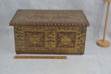 baule baule baule baule ottone decorazione fatto a mano 16x8x9 legno originale 1800