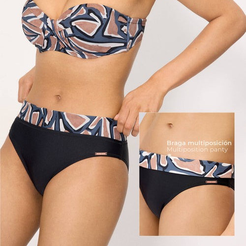 Slip midi bikini nero - midi, con