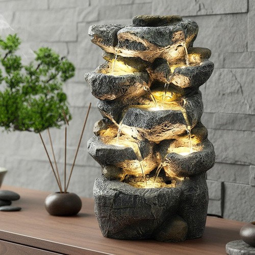 Fontana con illuminazione