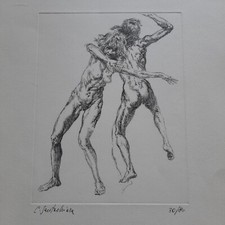 LITOGRAFIA CARLO SANTACHIARA 1937/2000 GRAFICA AUTOGRAFATA E NUMERATA 