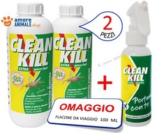 2 CONFEZIONI (+FV) - CLEAN KILL Extra Micro Fast - RICARICA 1000 ml  Insetticida