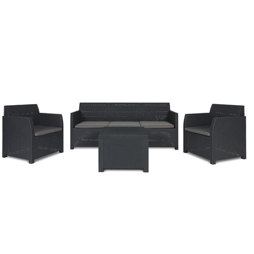Set rattan artemide antracite - set,