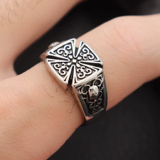 Anello Uomo Croce Argento