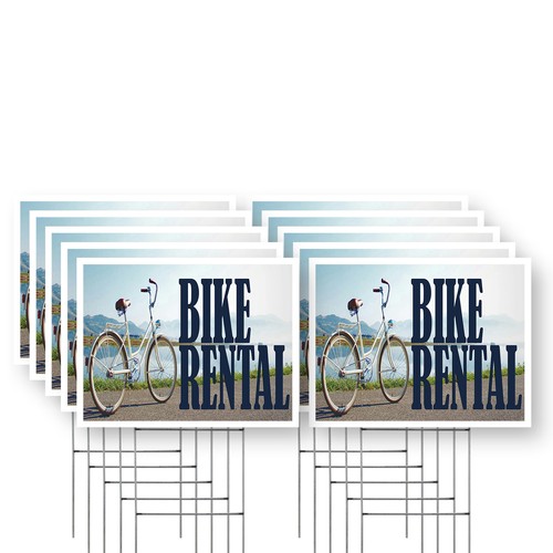 Insegna cortile noleggio - cortile, bici