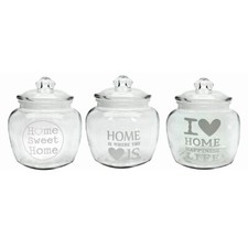 Tris barattoli in vetro con