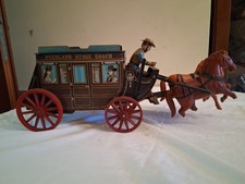 GIOCATTOLO D'EPOCA IN LATTA CAROVANA OVERLAND STAGE COACH VEDI DESCR