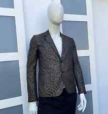 Splendido blazer Saint Laurent SS16 Hedi Slimane oro metallizzato stampa leopardata/Jkt