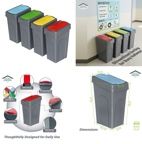 Pattumiera plastica 50l - plastica,