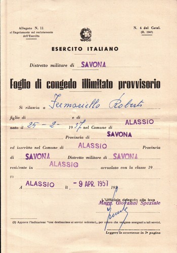 Esercito italiano foglio - esercito, di