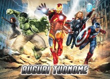 Cialda AVENGERS Decorazione Torta Ostia o Zucchero NOME AB