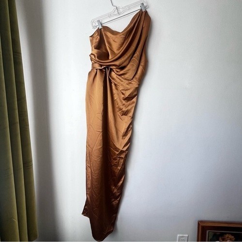 Maxi abito raso - in, bronzo