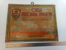 insegna litografata originale Metalgraf cassa naz. malattie addetti commercio