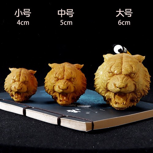 Wooden tiger head - head, carving