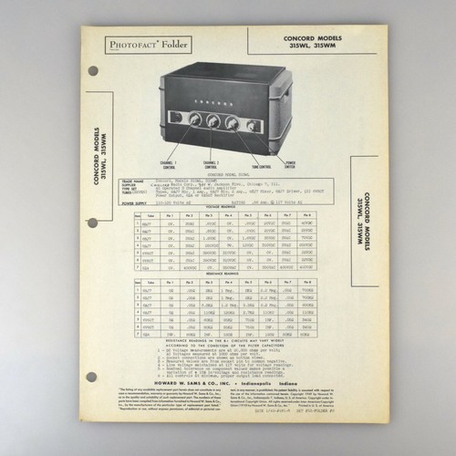 Concord 315wl 315wm three - 315wl,