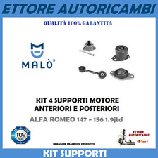 4 SUPPORTI MOTORE MALO' ANTERIORI + POSTERIORI ALFA ROMEO 147 156 1.9 JTD JTDM