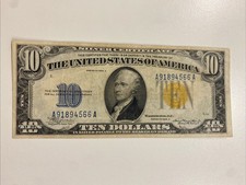 10 Dollari - Occupazione Americana Della Sicilia - Bollino Giallo ￼