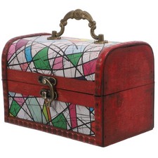  Scatola portagioie vintage in legno, cassapanca portaoggetti per souvenir e