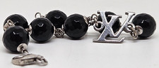 Bracciale LOUIS VUITTON braccialetto in ARGENTO 925 con perle NERE da donna LV