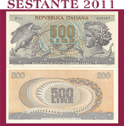 Italy italia 500 lire aretusa - italia,,