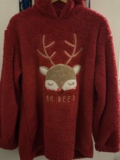 Felpa con cappuccio / loungewear / renna natalizia tipo Red Snood (oh cervo) donna 12-14