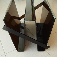 RARE PORTA RIVISTE-MAGAZINE HOLDER Vintage Plexiglass Fumè and metal