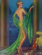 Cromolitografia GENE PRESSLER PinUp fine anni '20 "Unimagined Beauty" Chromolito