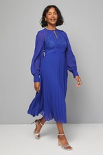 Wallis blu scuro abito svasato