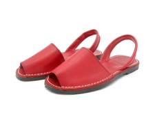 Sandali donna pelle Avarca Menorquina PREMIUM vera pelle Barca scarpe estive rosse