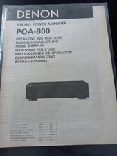 ISTRUZIONI / MANUALE ORIGINALE DENON POA-800 AMPLIFICATORE