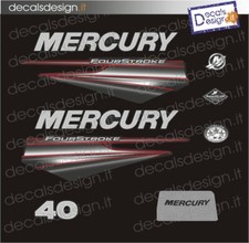 Adesivi motore marino fuoribordo mercury 40 cv four stroke  barca stickers 