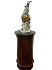 Antico mobiletto comodino Impero a cilindro con piano in marmo epoca XIX secolo