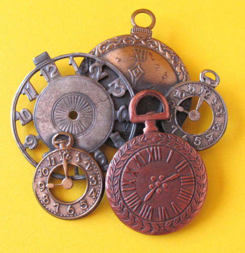 Steampunk clock brooch - , or