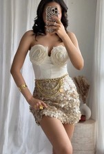 Gonna Mini Beige Con