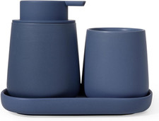 Set Da Bagno Blu, 3 Pezzi
