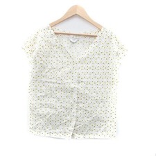 Camicia da donna SLOBE IENA marrone con scollo a V manica francese a pois e...