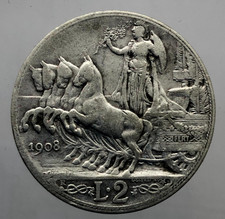 2 Lire QUADRIGA VELOCE  1908