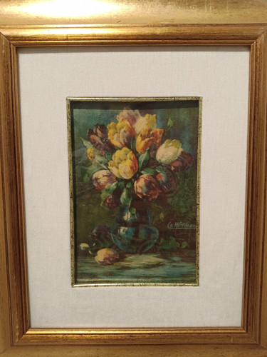 Quadro olio vaso con rose - quadro, a
