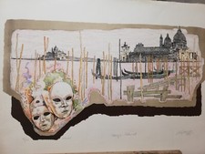 Giorgio Michetti,litografia su cartoncino ritoccata