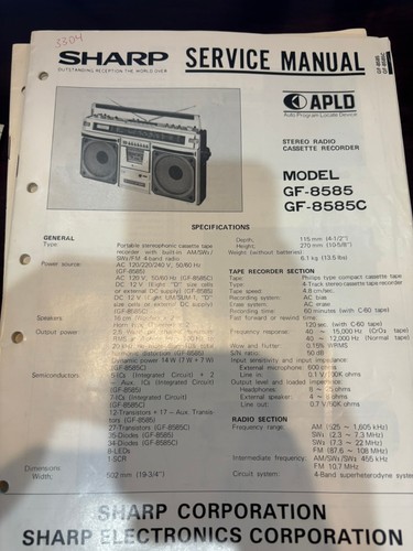 Orig sharp 8585 - sharp, gf-8585c