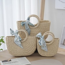 Donna Intrecciato Borsa Paglia