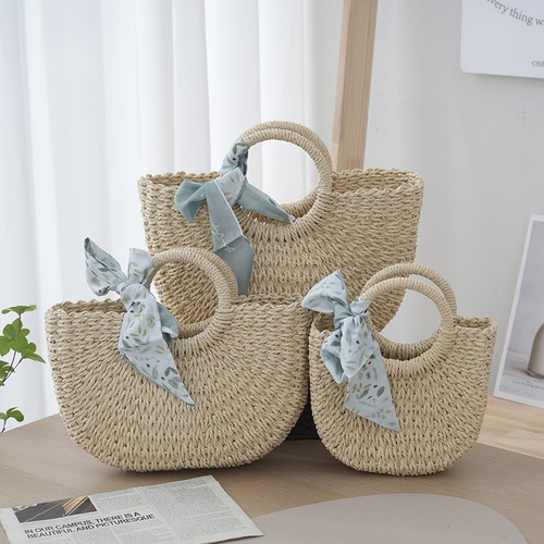 Donna intrecciato borsa paglia - intrecciato,