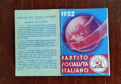Tessera partito socialista - tessera,