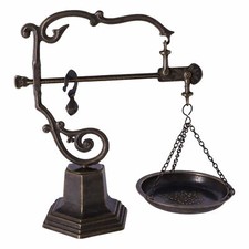 Bilancia stadera con base 1 piatto bascula decorativa Ottone invecchiato new